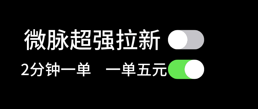 （11580期）微脉超强拉新， 两分钟1单， 一单利润5块，适合小白-必智轻创社