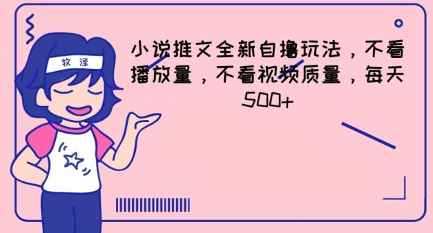 小说推文全新自撸玩法，不看播放量，不看视频质量，每天500+【揭秘】-必智轻创社