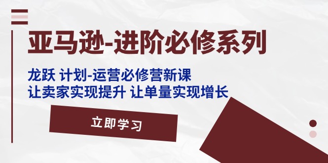 （11623期）亚马逊-进阶必修系列，龙跃 计划-运营必修营新课，让卖家实现提升 让单…-必智轻创社