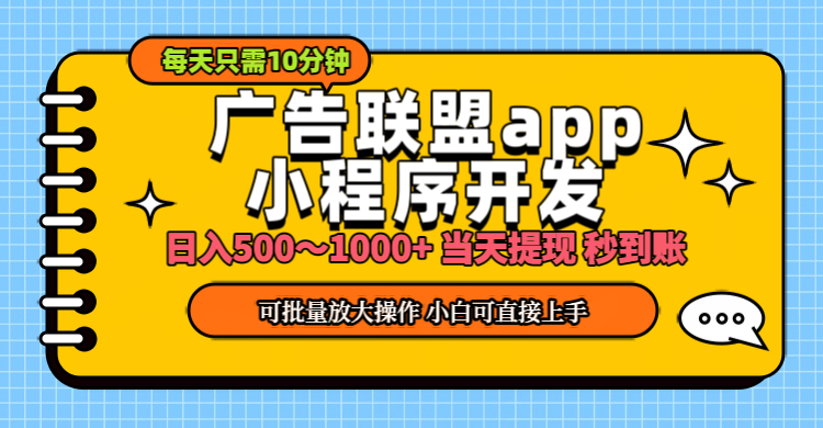 （11645期）小程序开发 广告赚钱 日入500~1000+ 小白轻松上手！-必智轻创社