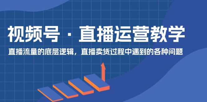 视频号直播运营教学：直播流量的底层逻辑，直播卖货过程中遇到的各种问题-必智轻创社