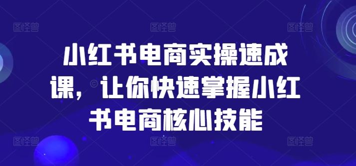 小红书电商实操速成课，让你快速掌握小红书电商核心技能-必智轻创社