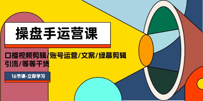 （11803期）操盘手运营课程：口播视频剪辑/账号运营/文案/绿幕剪辑/引流/干货/16节-必智轻创社