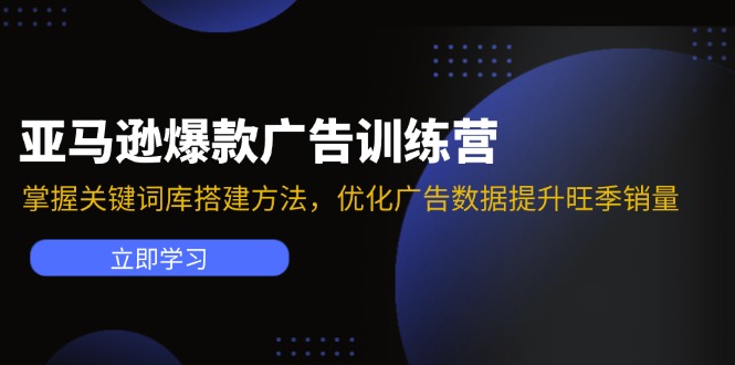 （11858期）亚马逊爆款广告训练营：掌握关键词库搭建方法，优化广告数据提升旺季销量-必智轻创社