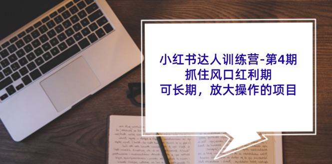 小红书达人训练营第4期：抓住风口红利期，可长期，放大操作的项目-必智轻创社