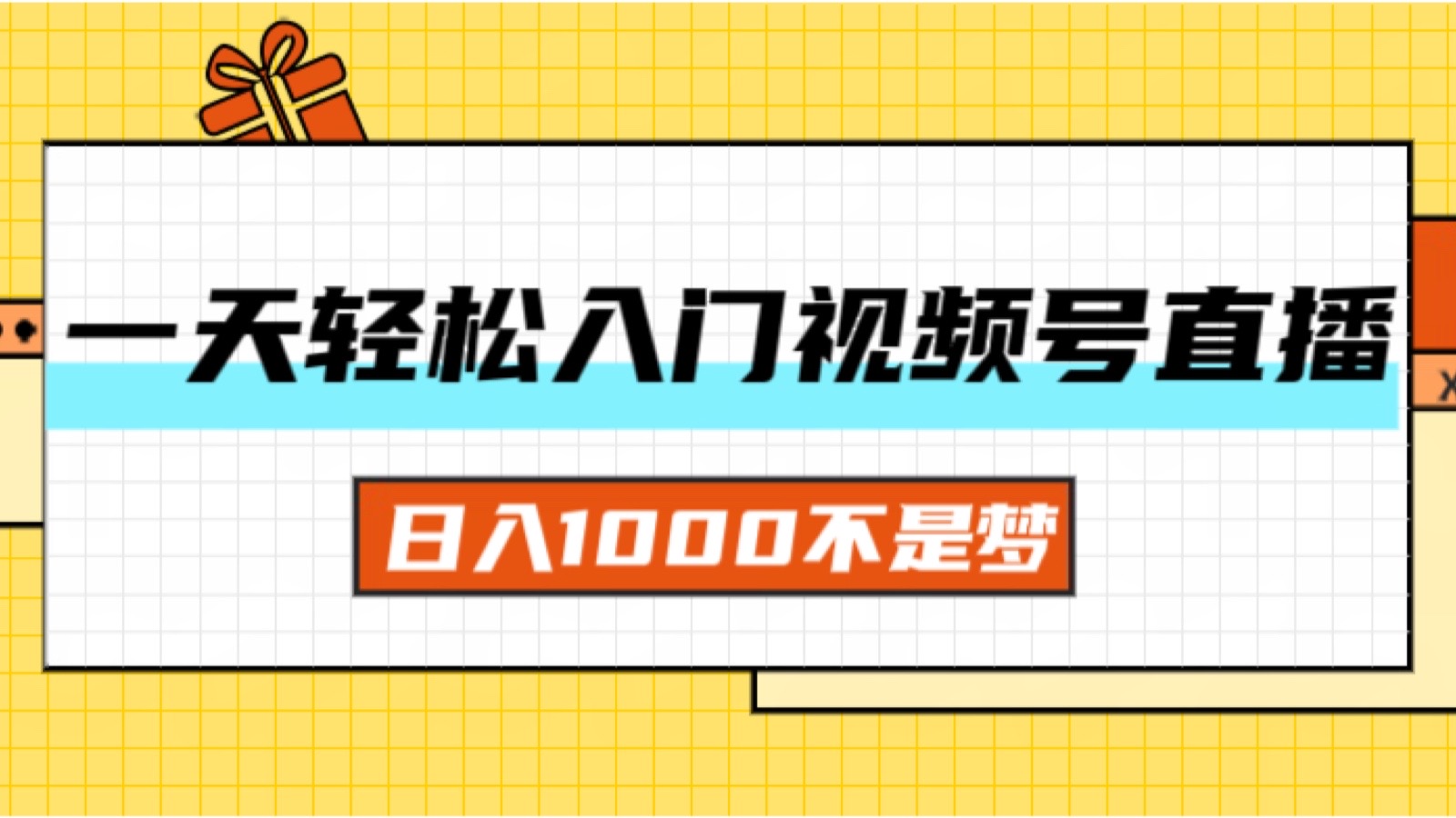 （11906期）一天入门视频号直播带货，日入1000不是梦-必智轻创社