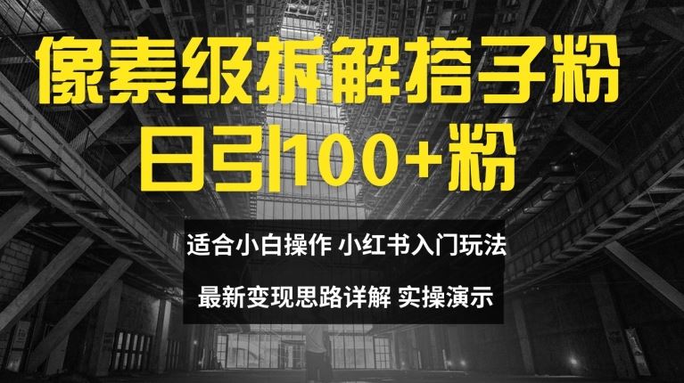 像素级拆解搭子粉，日引100+，小白看完可上手，最新变现思路详解【揭秘】-必智轻创社