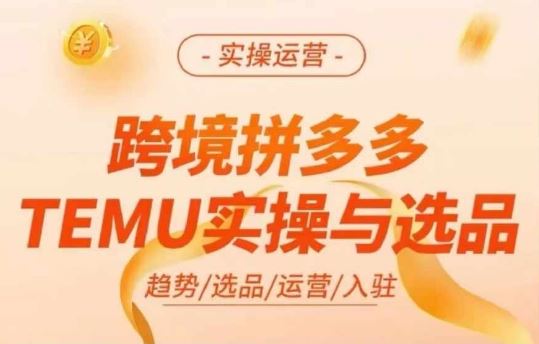 跨境拼多多TEMU实操与选品，多多temu跨境选品运营实操-必智轻创社