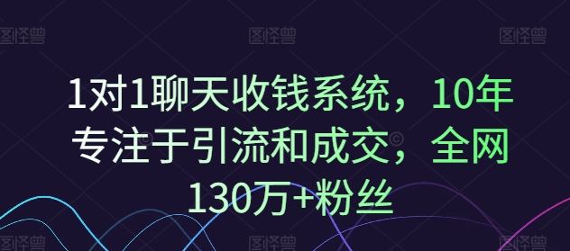 1对1聊天收钱系统，10年专注于引流和成交，全网130万+粉丝-必智轻创社