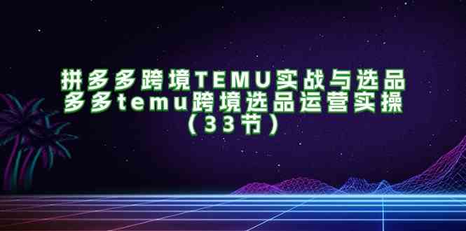 拼多多跨境TEMU实战与选品，多多temu跨境选品运营实操（33节）-必智轻创社