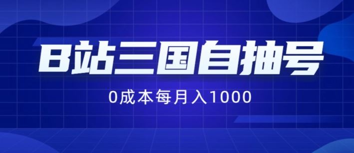 B站三国自抽号项目，0成本纯手动，每月稳赚1000【揭秘】-必智轻创社