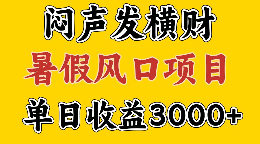 30天赚了7.5W 暑假风口项目，比较好学，2天左右上手-必智轻创社