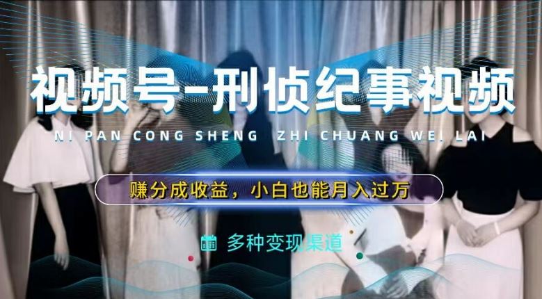 利用刑侦纪实视频，赚视频号分成计划收益，操作简单，新手小白轻松月入过万【揭秘】-必智轻创社