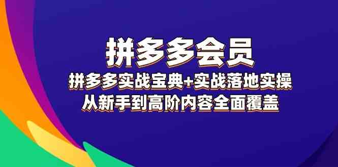 拼多多会员实战宝典+实战落地实操，从新手到高阶内容全面覆盖-必智轻创社
