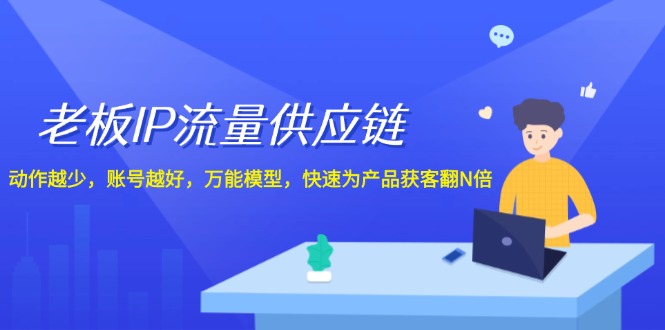 老板IP流量供应链，动作越少账号越好，万能模型快速为产品获客翻N倍！-必智轻创社