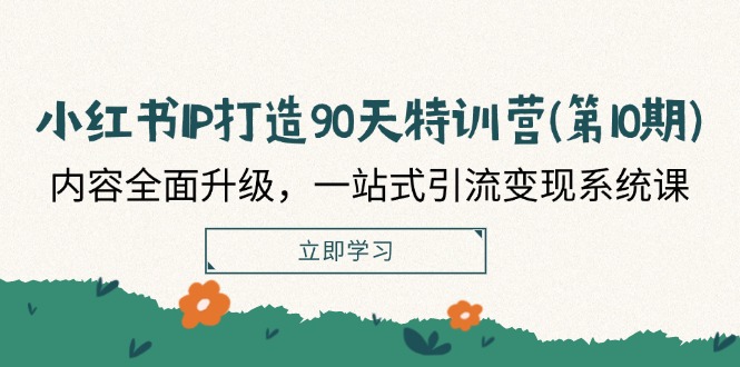 小红书IP打造90天特训营(第10期)：内容全面升级，一站式引流变现系统课-必智轻创社