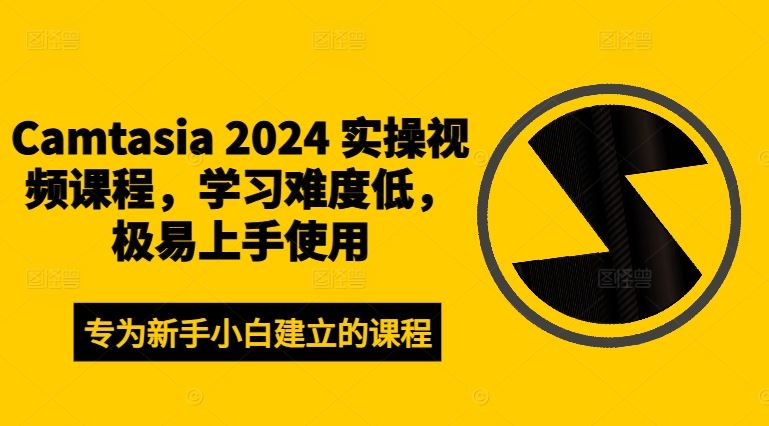 Camtasia 2024 实操视频课程，学习难度低，极易上手使用-必智轻创社
