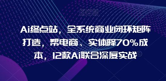 Ai终点站，全系统商业闭环矩阵打造，帮电商、实体降70%成本，12款Ai联合深度实战【0906更新】-必智轻创社