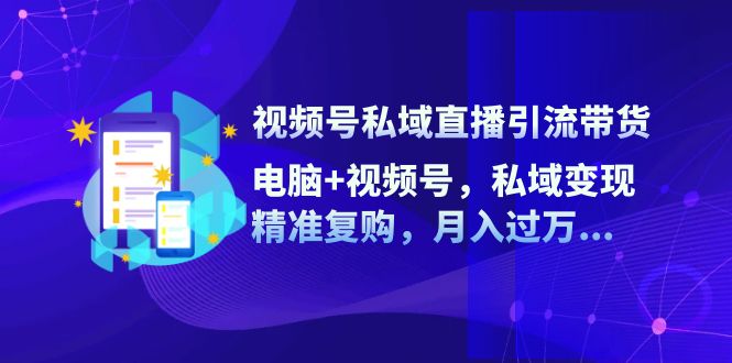 视频号私域直播引流带货：电脑+视频号，私域变现，精准复购，月入过万-必智轻创社