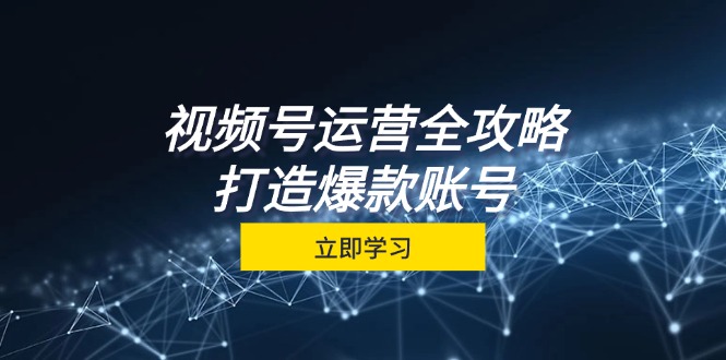 视频号运营全攻略，从定位到成交一站式学习，视频号核心秘诀，打造爆款账号-必智轻创社
