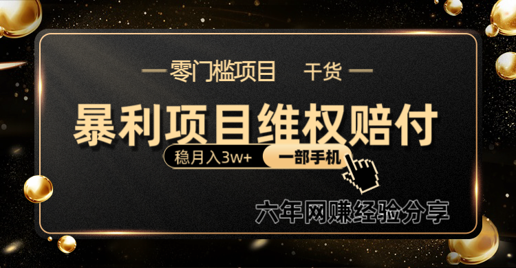 暴利项目线上维q赔付小白月入3w+一部手机改变思维不用剪辑写文案-必智轻创社