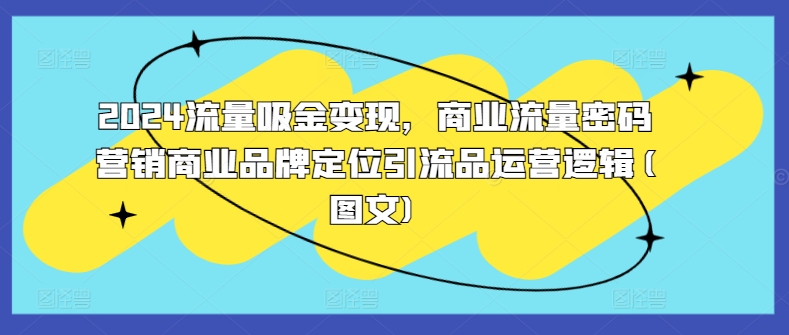 2024流量吸金变现，商业流量密码营销商业品牌定位引流品运营逻辑(图文)-必智轻创社