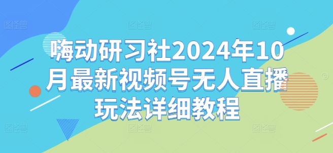 嗨动研习社2024年10月最新视频号无人直播玩法详细教程-必智轻创社