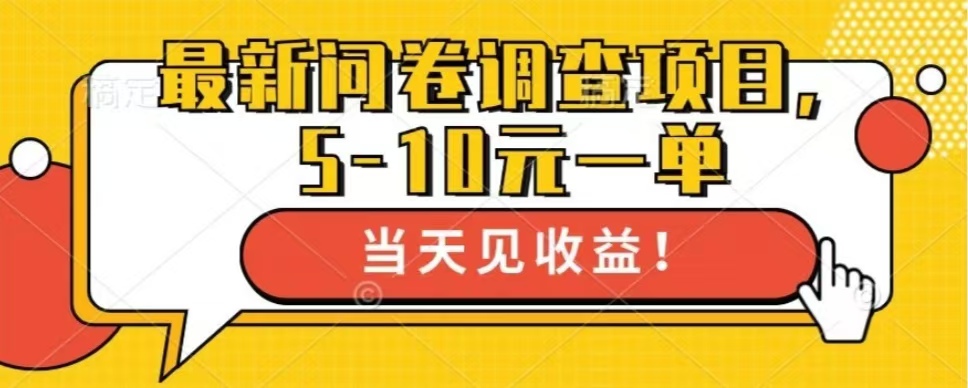 最新问卷调查项目，单日零撸100＋-必智轻创社