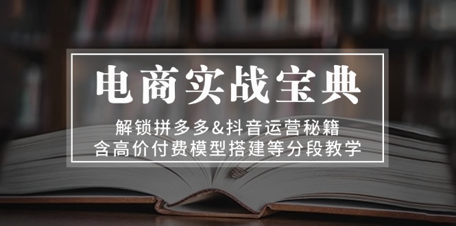 电商实战宝典 解锁拼多多&抖音运营秘籍 含高价付费模型搭建等分段教学-必智轻创社