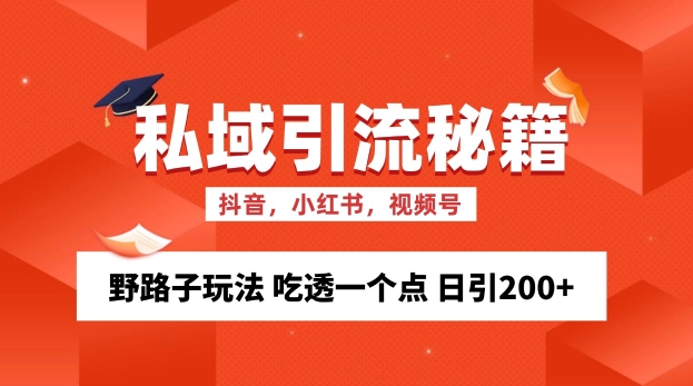 私域流量的精准化获客方法 野路子玩法 吃透一个点 日引200+ -必智轻创社