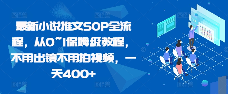 最新小说推文SOP全流程，从0~1保姆级教程，不用出镜不用拍视频，一天400+-必智轻创社