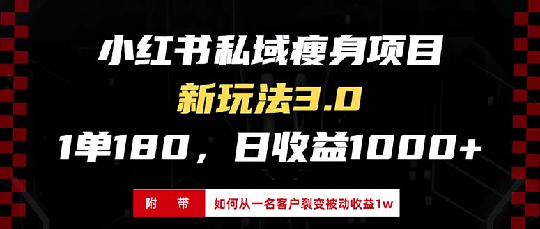 小红书瘦身项目3.0模式，新手小白日赚收益1000+（附从一名客户裂变收益…-必智轻创社