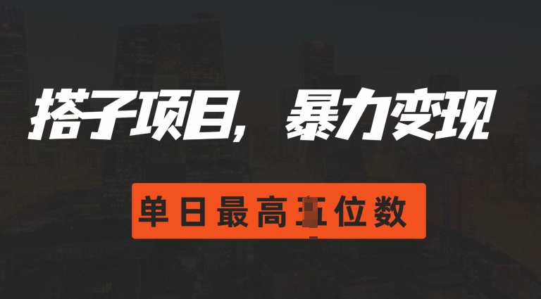 2024搭子玩法，0门槛，暴力变现，单日最高破四位数-必智轻创社