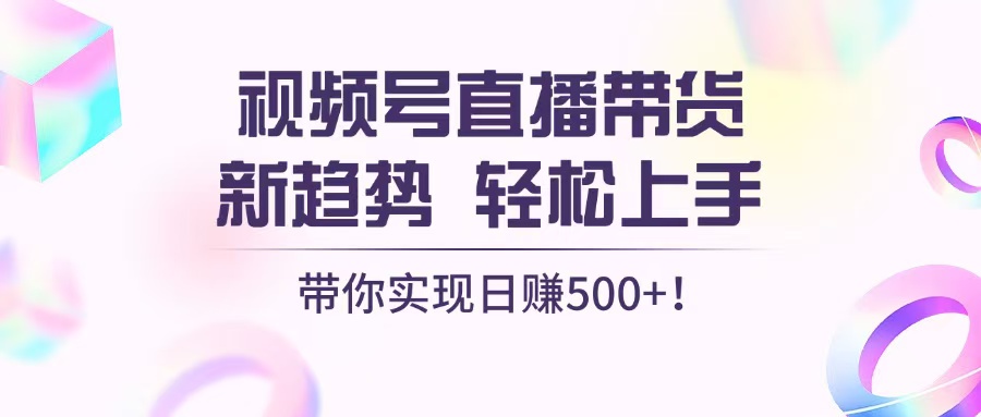 视频号直播带货新趋势，轻松上手，带你实现日赚500+-必智轻创社