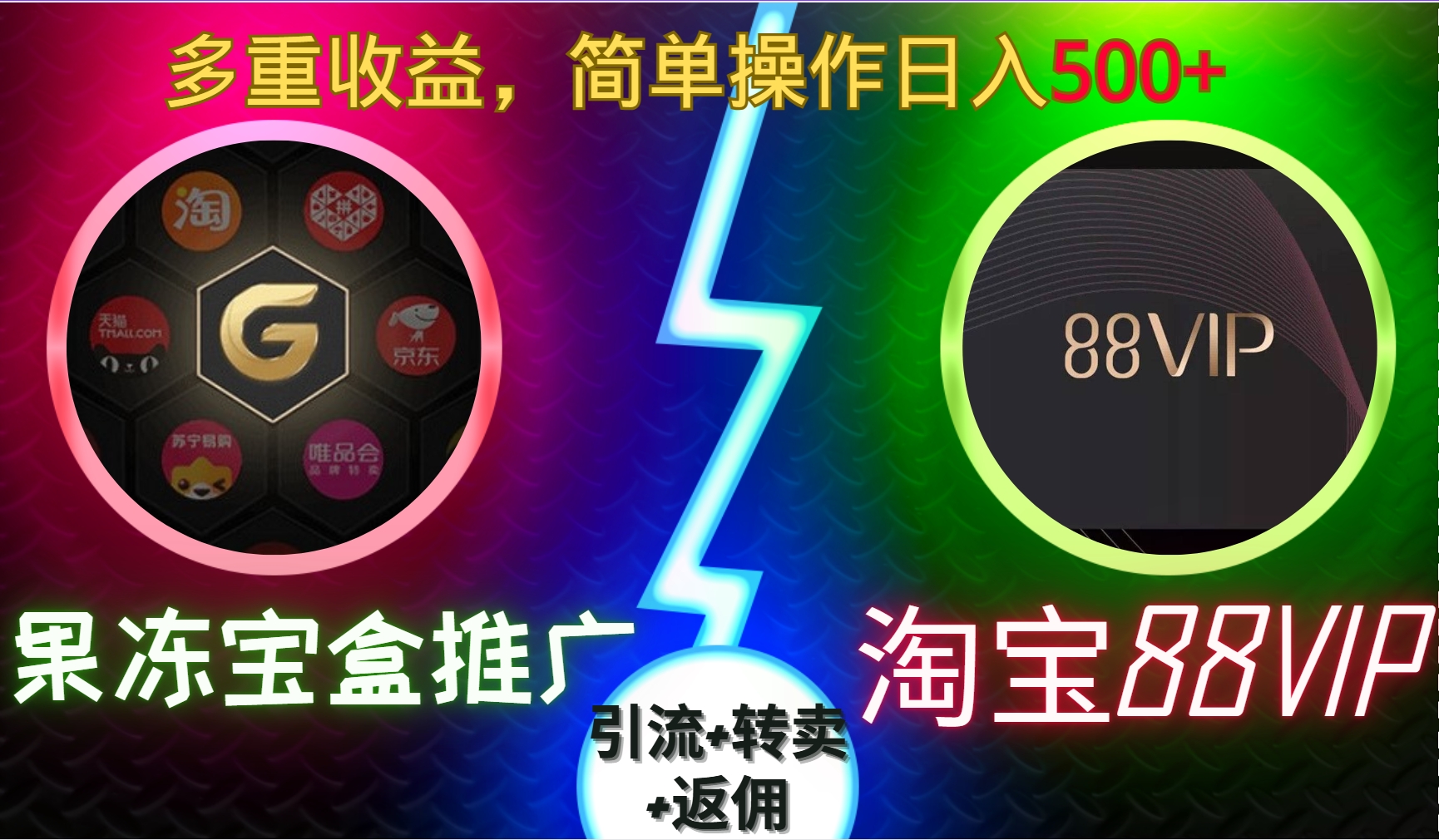 果冻宝盒推广88VIP，引流+转卖+返佣，多重收益，简单操作日入5张-必智轻创社