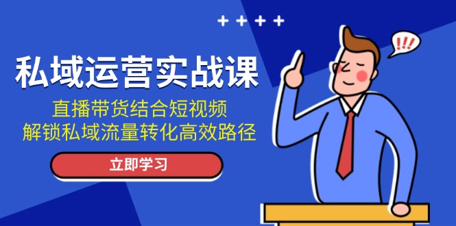 私域运营实战课：直播带货结合短视频，解锁私域流量转化高效路径-必智轻创社