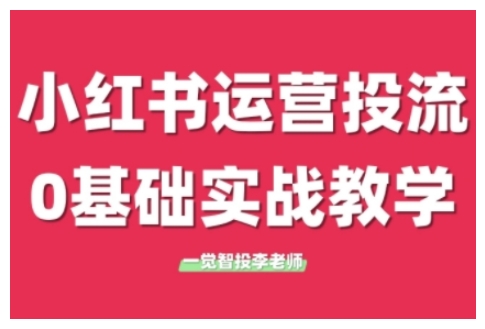 小红书运营投流，小红书广告投放从0到1的实战课，学完即可开始投放-必智轻创社