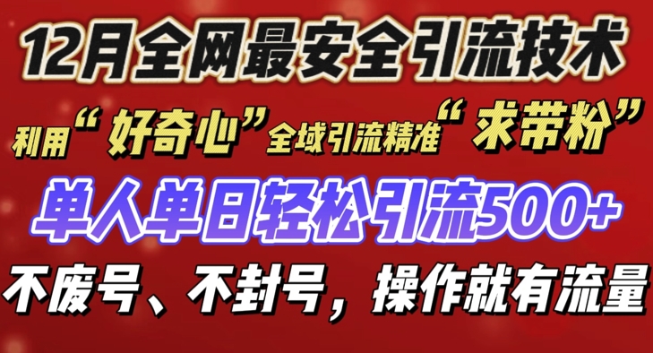 12 月份全网最安全引流创业粉技术来袭，不封号不废号，有操作就有流量-必智轻创社