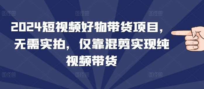 2024短视频好物带货项目，无需实拍，仅靠混剪实现纯视频带货-必智轻创社