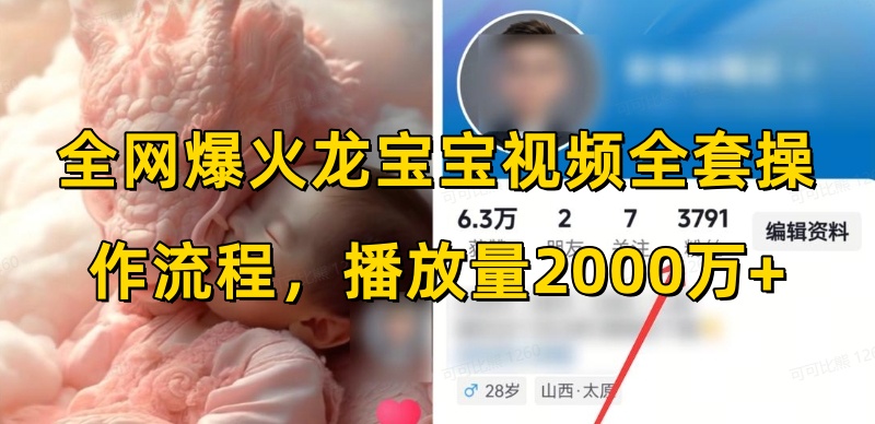 全网爆火龙宝宝视频全套操作流程，播放量2000万+-必智轻创社