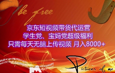 京东短视频带货代运营，学生党、宝妈党超级福利，只需每天无脑上传视频，月入8000+【仅揭秘】-必智轻创社