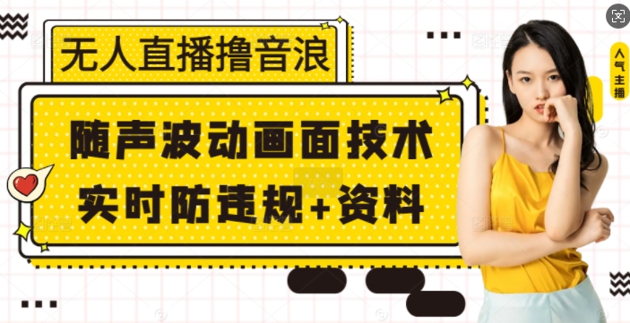 无人直播撸音浪+随声波动画面技术+实时防违规+资料-必智轻创社