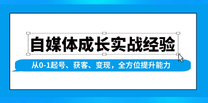 自媒体成长实战经验，从0-1起号、获客、变现，全方位提升能力-必智轻创社