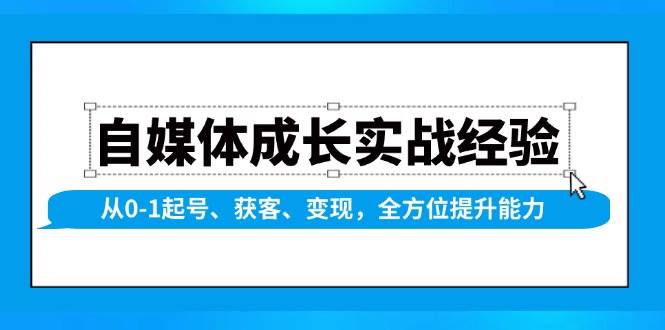 自媒体成长实战经验，从0-1起号、获客、变现，全方位提升能力-必智轻创社
