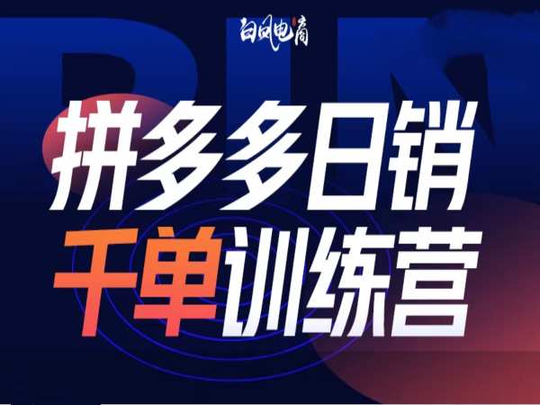 拼多多日销千单训练营第32期，2025开年变化和最新玩法-必智轻创社