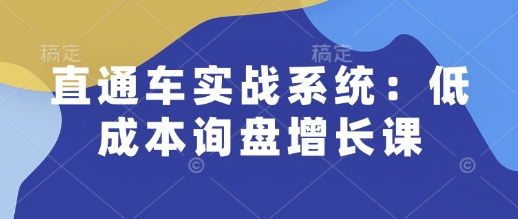 直通车实战系统：低成本询盘增长课，让个人通过技能实现升职加薪，让企业低成本获客，订单源源不断-必智轻创社