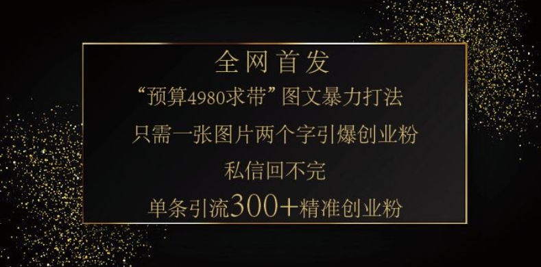 小红书神奇图片引流法，只需一张图，就能单条笔记凭借此方法，轻松引流 300 + 精准创业粉-必智轻创社