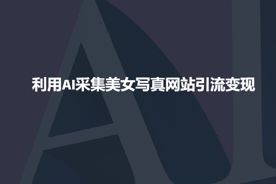利用AI采集美女写真网站引流变现，引流嘎嘎的-必智轻创社