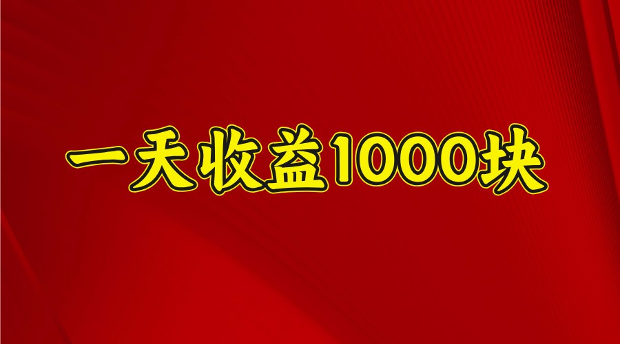 一天收益1000块，2025全网首发-必智轻创社
