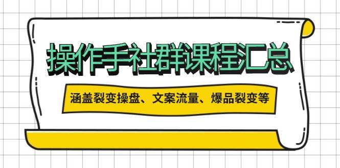 操盘手社群课程汇总，涵盖裂变操盘、文案流量、爆品裂变等多方面内容-必智轻创社